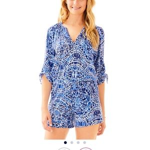 Lilly Pulitzer Taverna Tile Bryce Romper Sz S